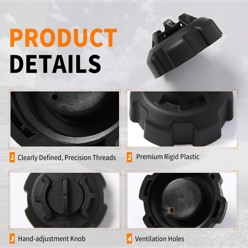 JKIANTECH Manual Vent Boat Gas Cap Replacement, Compatible with Old-style T-empo & M-oeller Portable Fuel Tanks, Marine Fuel Cap Replace# 621501-10, Black - Image 5